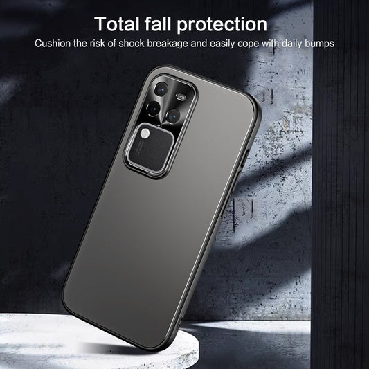 For vivo S18 Pro R-JUST RJ-61 Electroplating Frosted TPU + PC Phone Case with Holder(Silver)