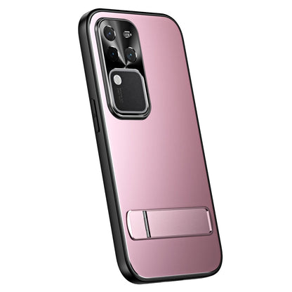 Pour coque de téléphone vivo S18 Pro R-JUST RJ-61 en TPU givré galvanisé + PC avec support (rose)