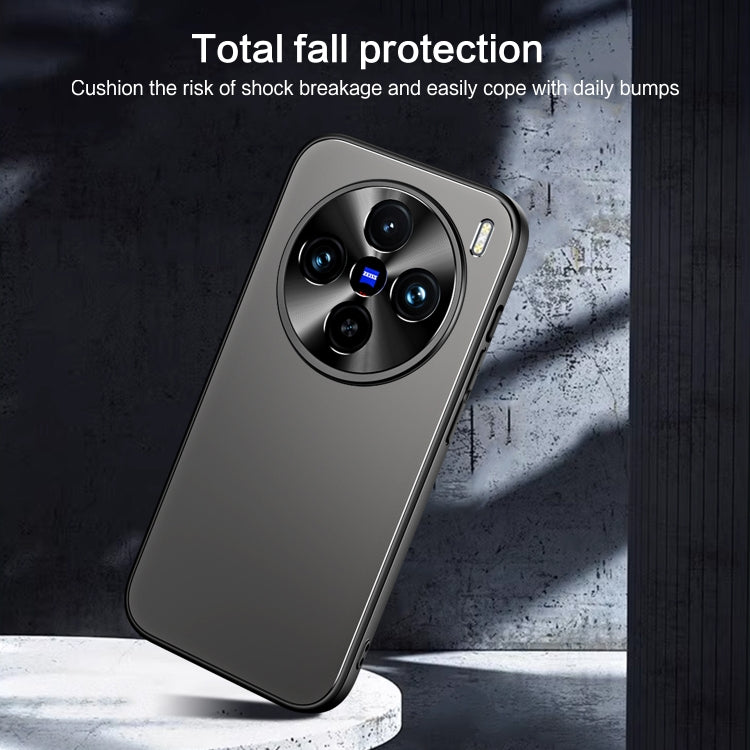 For vivo X100 / X100 Pro R-JUST RJ-61 Electroplating Frosted TPU + PC Phone Case with Holder(Grey)