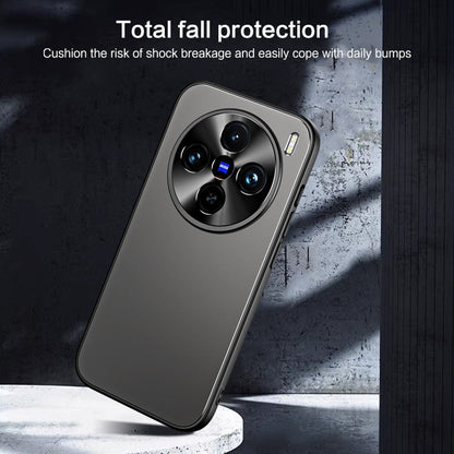 For vivo X100 / X100 Pro R-JUST RJ-61 Electroplating Frosted TPU + PC Phone Case with Holder(Grey)
