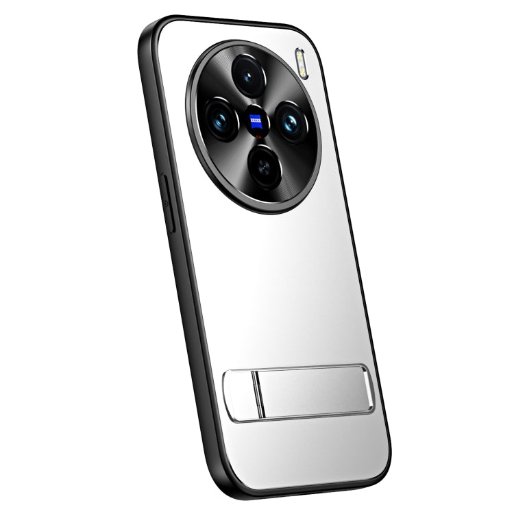 Pour la coque de téléphone vivo X100 / X100 Pro R-JUST RJ-61 en TPU givré galvanisé + PC avec support (argent)