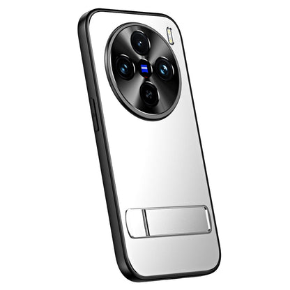 Pour la coque de téléphone vivo X100 / X100 Pro R-JUST RJ-61 en TPU givré galvanisé + PC avec support (argent)