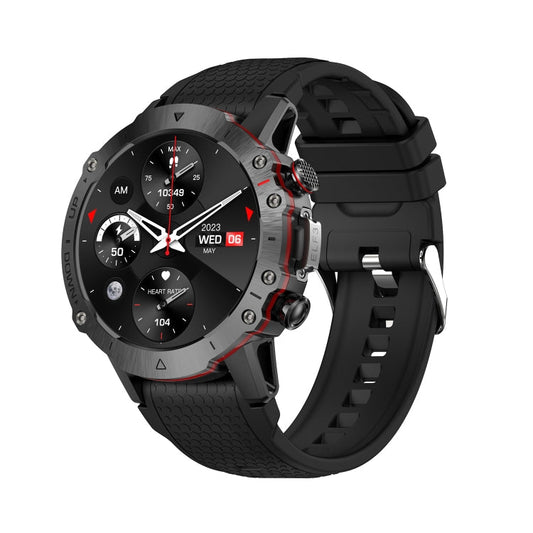 ELF3 1.39 inch TFT Round Screen Outdoor Silicone Strap Smart Watch Supports Blood Oxygen Monitoring(Black)