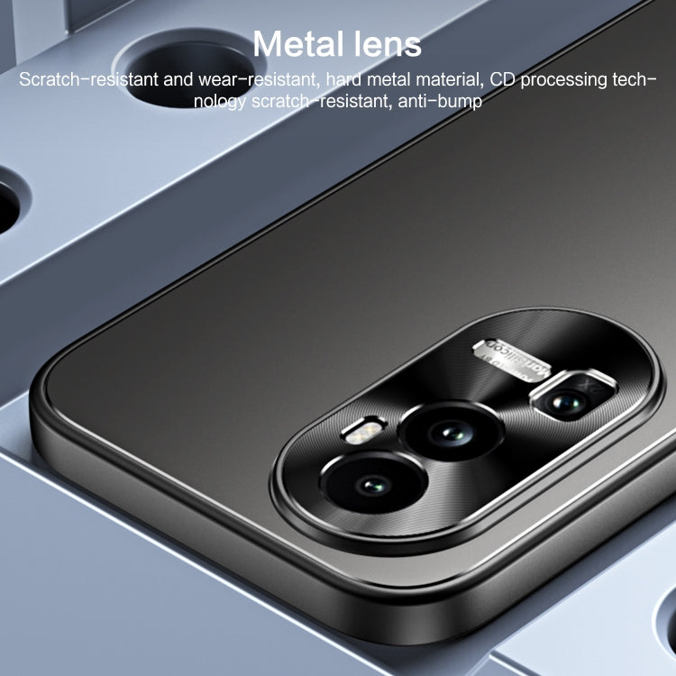 Pour OPPO Reno10 / Reno10 Pro Global R-JUST RJ-61 Coque de Téléphone en TPU Givré Électroplaqué + PC (Gris)