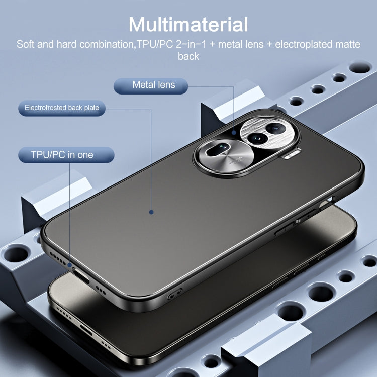 For OPPO Reno11 Global R-JUST RJ-61 Electroplating Frosted TPU + PC Phone Case(Silver)