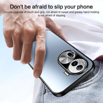 For OPPO Reno11 Global R-JUST RJ-61 Electroplating Frosted TPU + PC Phone Case(Silver)