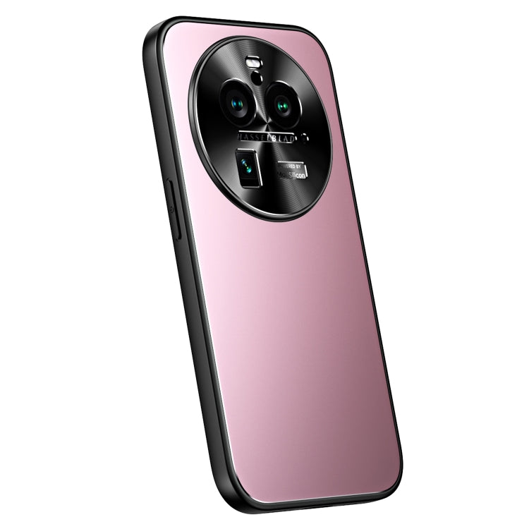 Pour OPPO Find X6 R-JUST RJ-61 Coque de téléphone en TPU + PC Givré Galvanisé (Rose)
