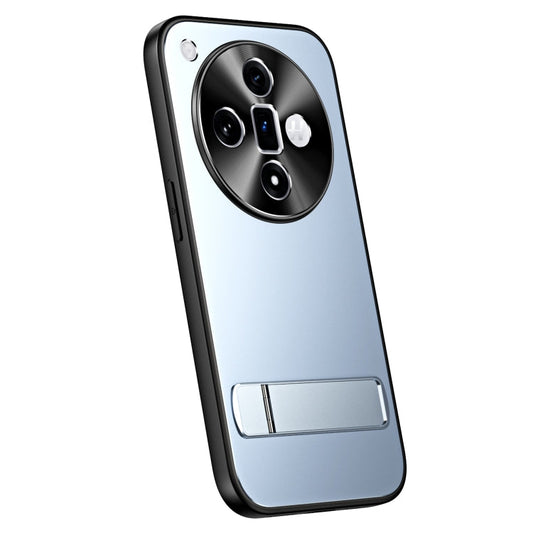 Pour OPPO Find X7 Coque de téléphone R-JUST RJ-61 en TPU dépoli galvanisé + PC avec support (Bleu)