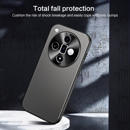 Pour OPPO Find X7 Coque de téléphone R-JUST RJ-61 en TPU dépoli galvanisé + PC avec support (Bleu)