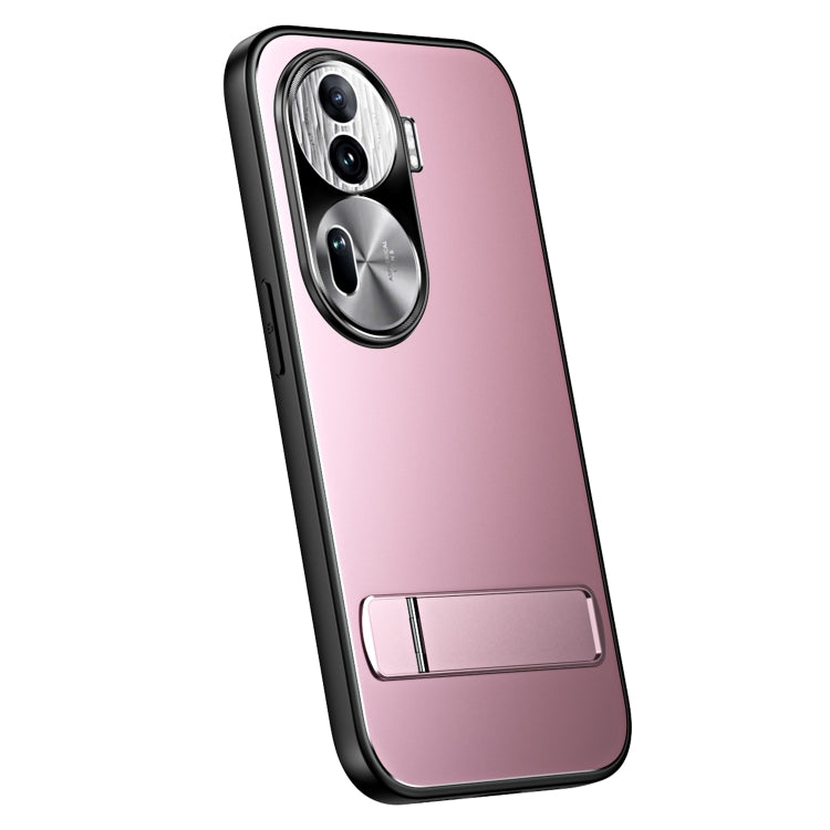 Pour OPPO Reno11 Global Coque de téléphone R-JUST RJ-61 en TPU givré galvanisé + PC avec support (Rose)