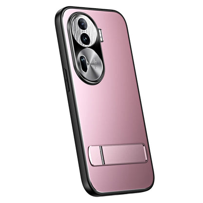 Pour OPPO Reno11 Global Coque de téléphone R-JUST RJ-61 en TPU givré galvanisé + PC avec support (Rose)