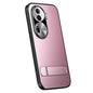 Pour OPPO Reno11 Global Coque de téléphone R-JUST RJ-61 en TPU givré galvanisé + PC avec support (Rose)