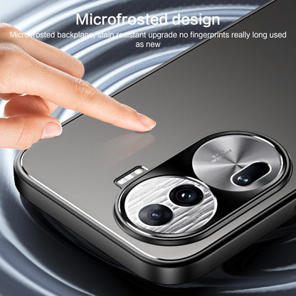 For OPPO Reno11 Pro Global R-JUST RJ-61 Electroplating Frosted TPU + PC Phone Case with Holder(Grey)