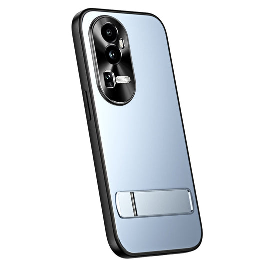 For OPPO Reno10 / Reno10 Pro Global R-JUST RJ-61 Electroplating Frosted TPU + PC Phone Case with Holder(Blue)