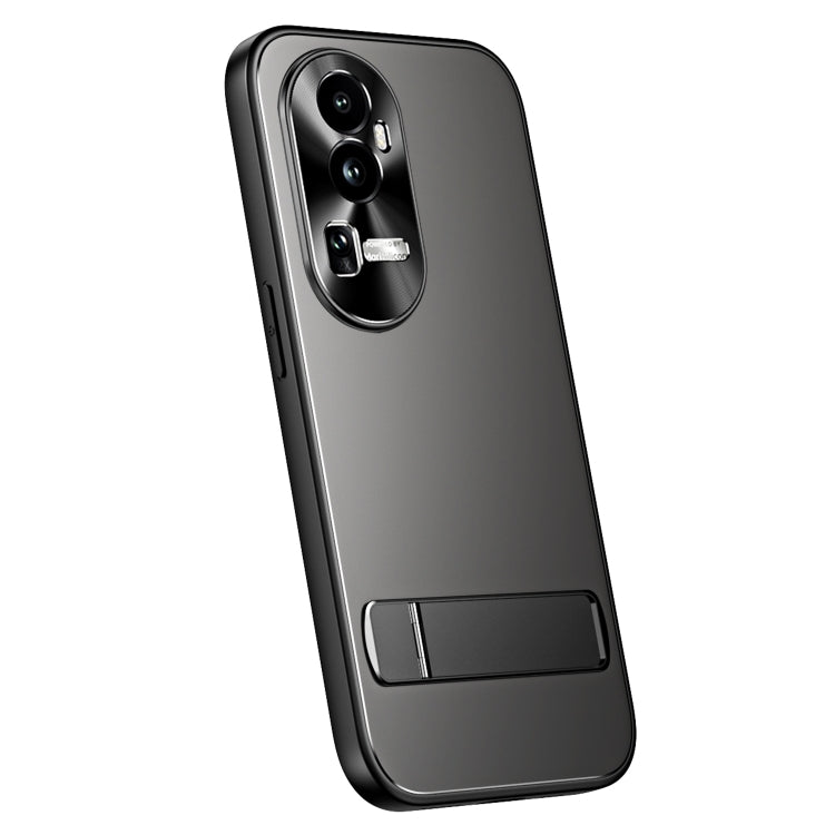 Pour OPPO Reno10 Pro+ Global R-JUST RJ-61 Coque de téléphone en TPU dépoli galvanisé + PC avec support (gris)