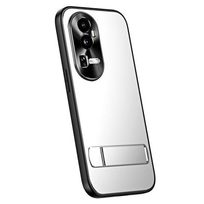 Pour OPPO Reno10 Pro+ Global R-JUST RJ-61 Coque de téléphone en TPU dépoli galvanisé + PC avec support (argent)