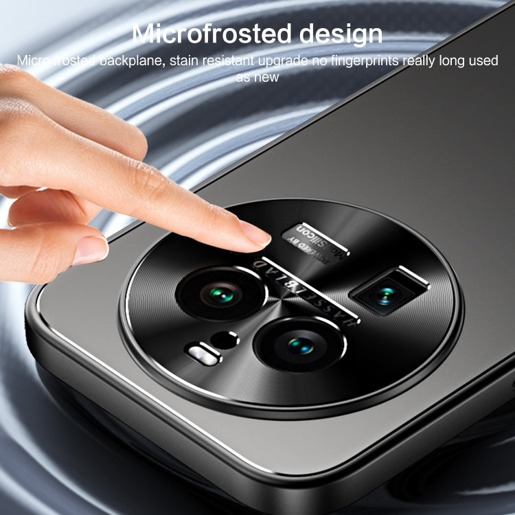 For OPPO Find X6 Pro R-JUST RJ-61 Electroplating Frosted TPU + PC Phone Case with Holder(Grey)