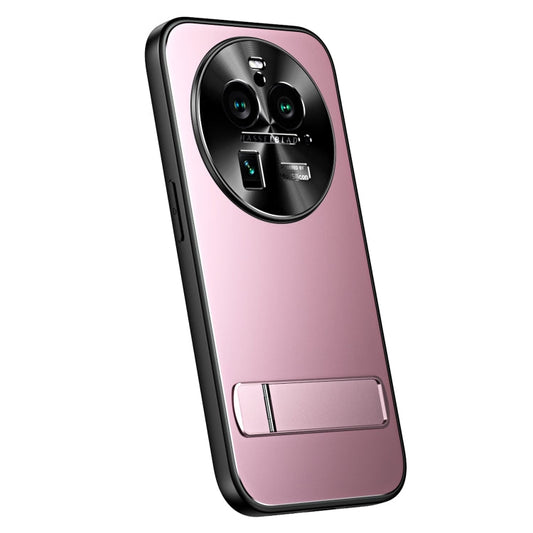 Pour OPPO Find X6 Pro Coque de téléphone R-JUST RJ-61 en TPU givré galvanisé + PC avec support (rose)