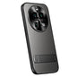 Pour OPPO Find X6 R-JUST RJ-61 Coque de téléphone en TPU dépoli galvanisé + PC avec support (gris)