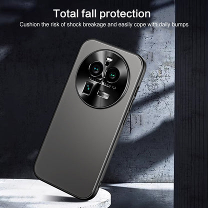 Pour OPPO Find X6 R-JUST RJ-61 Coque de téléphone en TPU dépoli galvanisé + PC avec support (argent)