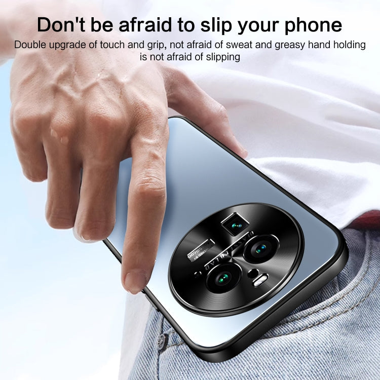 Pour OPPO Find X6 R-JUST RJ-61 Coque de téléphone en TPU dépoli galvanisé + PC avec support (argent)