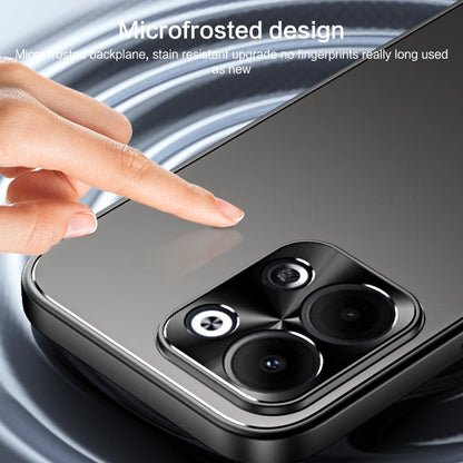 For OPPO Reno9 / Reno9 Pro R-JUST RJ-61 Electroplating Frosted TPU + PC Phone Case with Holder(Grey)