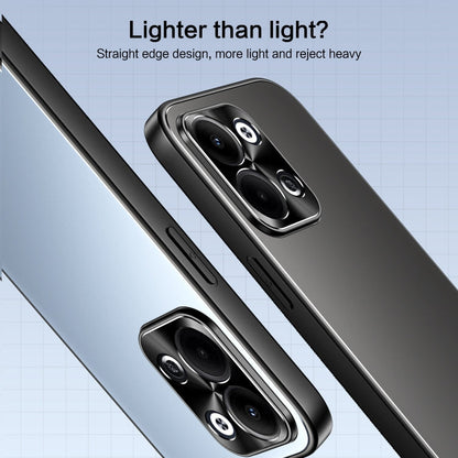 For OPPO Reno9 / Reno9 Pro R-JUST RJ-61 Electroplating Frosted TPU + PC Phone Case with Holder(Silver)