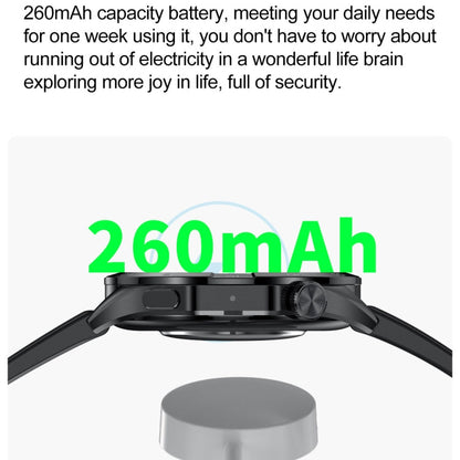 Montre intelligente ronde LEMFO HK4 avec écran AMOLED de 1,43 pouce et appels Bluetooth (Argent)