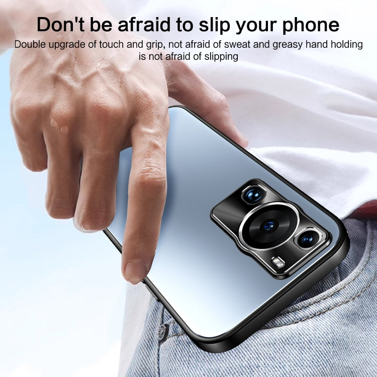 For Huawei P60 / P60 Pro R-JUST RJ-61 Electroplating Frosted TPU + PC Phone Case(Blue)