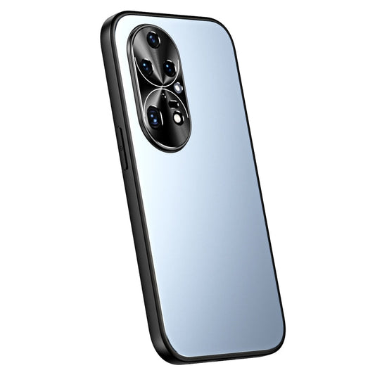 Pour Huawei P50 - Coque de téléphone R-JUST RJ-61 en TPU givré + PC avec galvanoplastie (bleu)