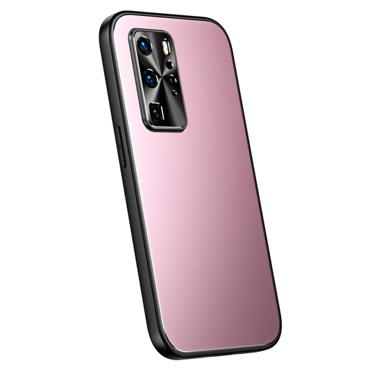Pour Huawei P40 Pro R-JUST RJ-61 Coque de Téléphone en TPU Givré Électroplaqué + PC (Rose)