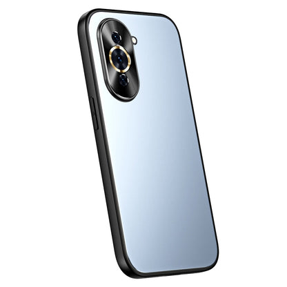 Pour Huawei nova 10 Pro R-JUST RJ-61 Coque de téléphone en TPU dépoli électroplaqué + PC (Bleu)