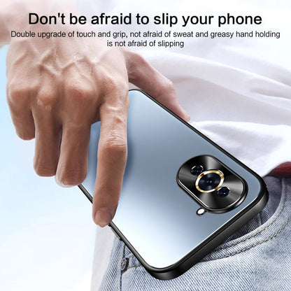 Pour Huawei nova 10 Pro R-JUST RJ-61 Coque de téléphone en TPU dépoli électroplaqué + PC (Bleu)