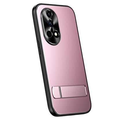 For Huawei nova 12 Pro R-JUST RJ-61 Electroplating Frosted TPU + PC Phone Case with Holder(Pink)