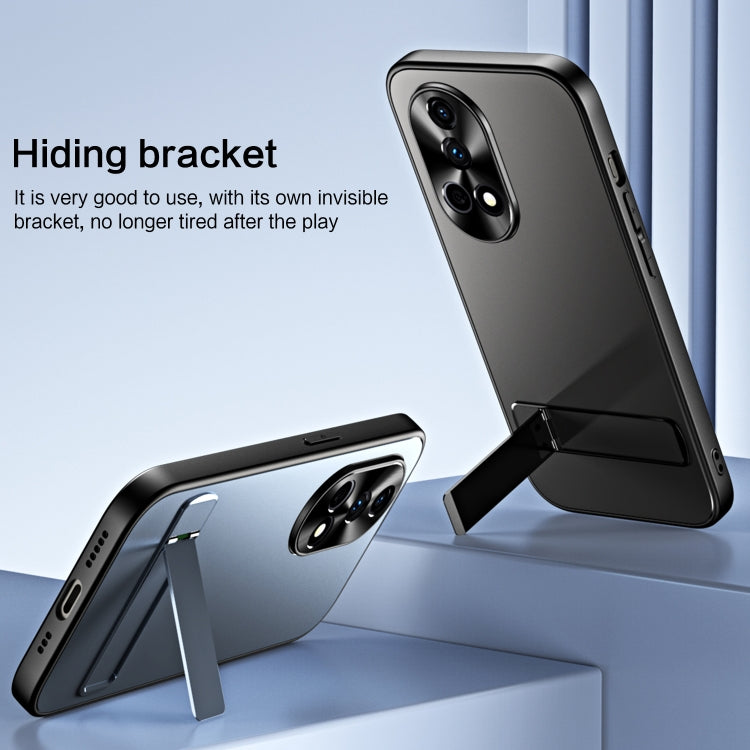 For Huawei nova 12 R-JUST RJ-61 Electroplating Frosted TPU + PC Phone Case with Holder(Blue)