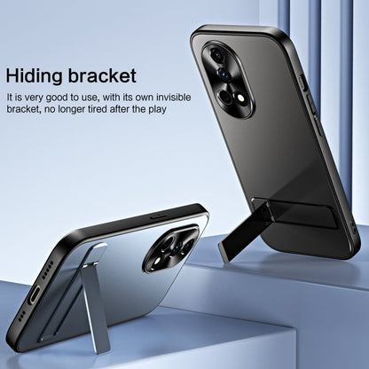 For Huawei nova 12 R-JUST RJ-61 Electroplating Frosted TPU + PC Phone Case with Holder(Blue)