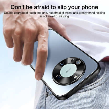 For Huawei Mate 60 R-JUST RJ-61 Electroplating Frosted TPU + PC Phone Case with Holder(Blue)