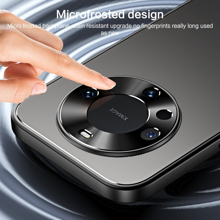 For Huawei Mate 60 Pro R-JUST RJ-61 Electroplating Frosted TPU + PC Phone Case with Holder(Grey)