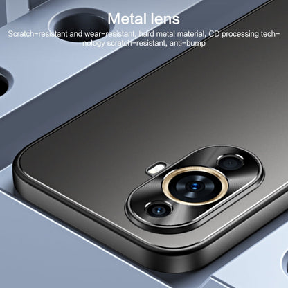 For Huawei nova 11 Pro R-JUST RJ-61 Electroplating Frosted TPU + PC Phone Case with Holder(Blue)