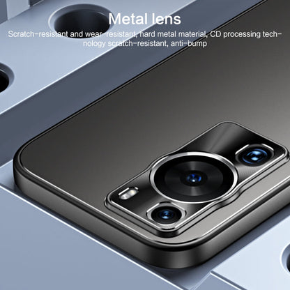 For Huawei P60 / P60 Pro R-JUST RJ-61 Electroplating Frosted TPU + PC Phone Case with Holder(Grey)