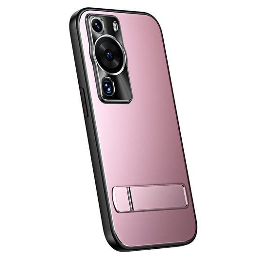 Pour Huawei P60 / P60 Pro Coque de téléphone R-JUST RJ-61 en TPU givré galvanisé + PC avec support (Rose)