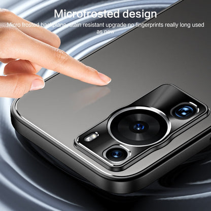 For Huawei P60 / P60 Pro R-JUST RJ-61 Electroplating Frosted TPU + PC Phone Case with Holder(Blue)