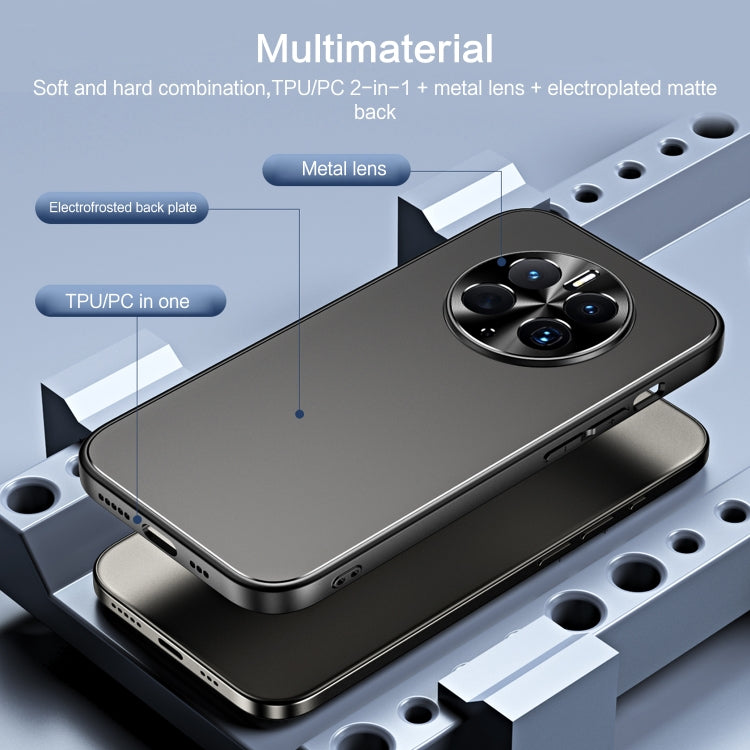 For Huawei Mate 50 Pro R-JUST RJ-61 Electroplating Frosted TPU + PC Phone Case with Holder(Silver)