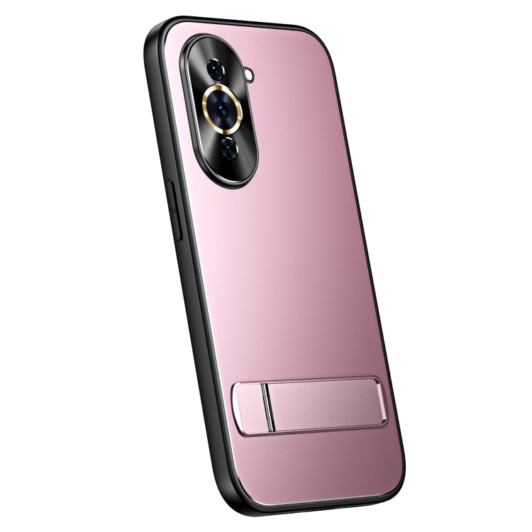 Pour Huawei nova 10 Pro Coque de téléphone R-JUST RJ-61 en TPU givré galvanisé + PC avec support (Rose)