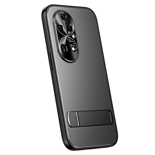 Pour Huawei P50 Pro R-JUST RJ-61 Étui de téléphone en TPU givré galvanisé + PC avec support (gris)