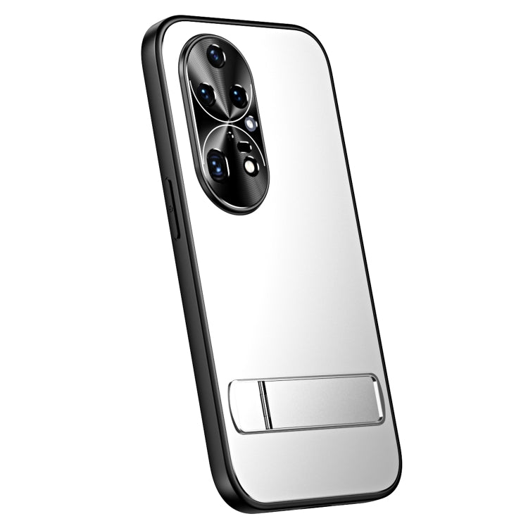 Pour Huawei P50 Pro R-JUST RJ-61 Coque de téléphone en TPU givré galvanisé + PC avec support (argent)