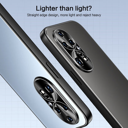 Pour Huawei P50 Pro R-JUST RJ-61 Coque de téléphone en TPU givré galvanisé + PC avec support (argent)