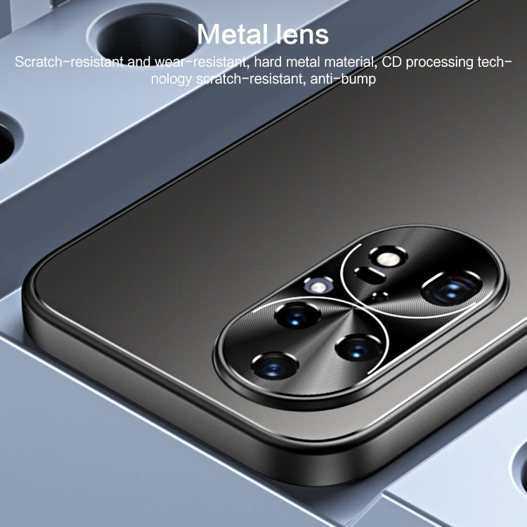Pour Huawei P50 Pro R-JUST RJ-61 Coque de téléphone en TPU givré galvanisé + PC avec support (argent)