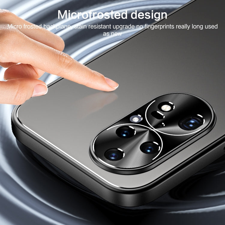 Pour Huawei P50 Pro R-JUST RJ-61 Coque de téléphone en TPU givré galvanisé + PC avec support (argent)