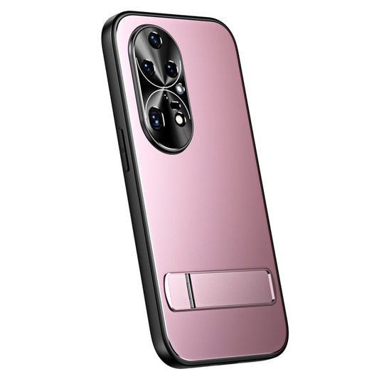 Pour Huawei P50 Pro Coque R-JUST RJ-61 en TPU givré galvanisé + PC avec support (Rose)